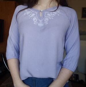 lavendar embroidery shirt